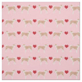 Akita Hundeherzen rosa Stoff (Muster)
