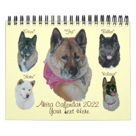 akita Hundportrait art japanese american 2022  Kalender
