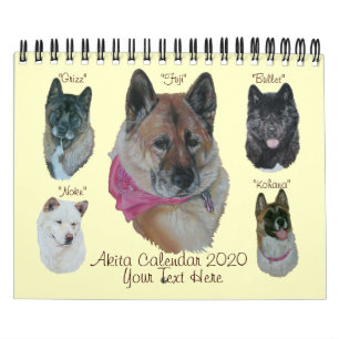 akita Hundportrait art japanese american art 2020 Kalender