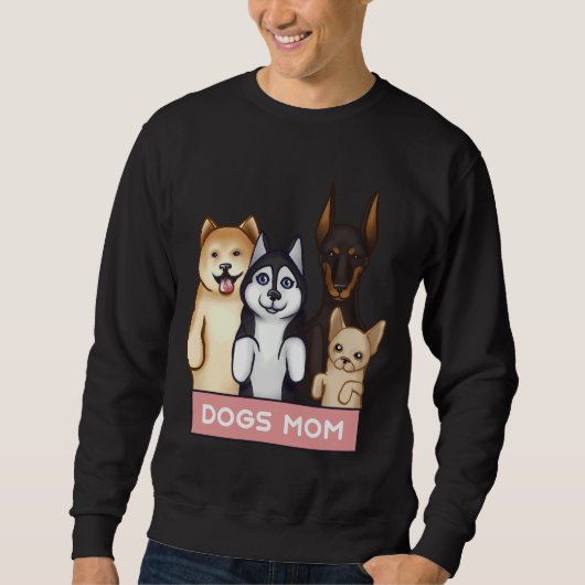 Akita Husky Doberman und Chihuahua stehen auf ihre Sweatshirt (Vorderseite)