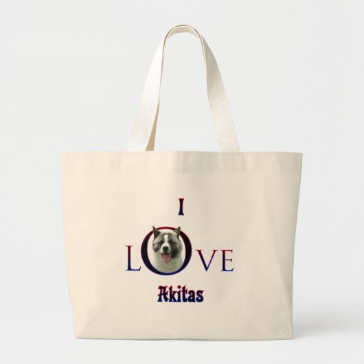 Akita I Liebe Jumbo Stoffbeutel (Vorne)