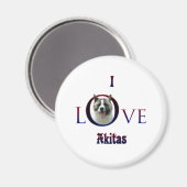 Akita I Liebe Magnet (Vorderseite/Rückseite)