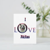 Akita I Liebe Postkarte (Stehend Vorderseite)