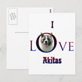 Akita I Liebe Postkarte (Vorne/Hinten)