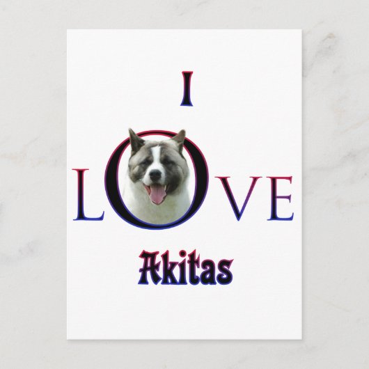 Akita I Liebe Postkarte (Vorderseite)
