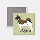 Akita, im Detail Magnet (Vorderseite/Rückseite)