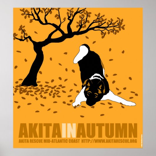 Akita im Herbst (24" x 26") Poster (Vorne)
