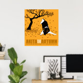 Akita im Herbst (24" x 26") Poster (Heimbüro)