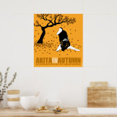 Akita im Herbst (24" x 26") Poster (Küche)