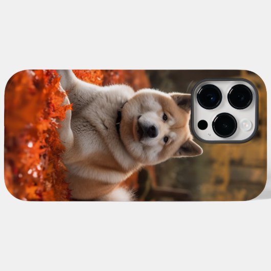 Akita im Herbst Leaves Fall Inspiriert Case-Mate iPhone Hülle (Rückseite (Horizontal))