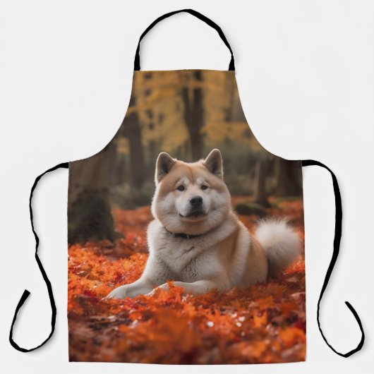 Akita im Herbst Leaves Fall Inspiriert Schürze (Vorderseite)