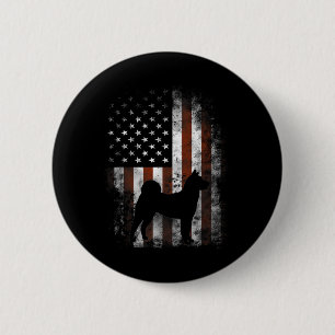 Akita Inu American Flag Patriotic 4. Juli Button