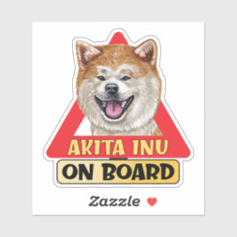 Akita Inu an Bord Hunde rotes Dreieck Verkehrszeic Aufkleber