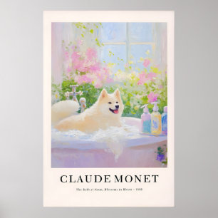 Akita Inu Badezimmer-Kunstposter im Stil von Monet Poster