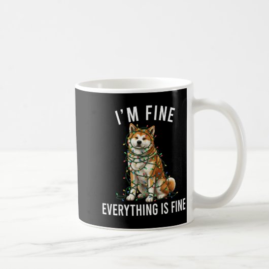 Akita Inu Christmas I'm Fine Everything Is Fine Kaffeetasse (Rechts)