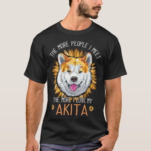 Akita Inu  Dog Owner Sunflower Akita T-Shirt (Vorderseite)