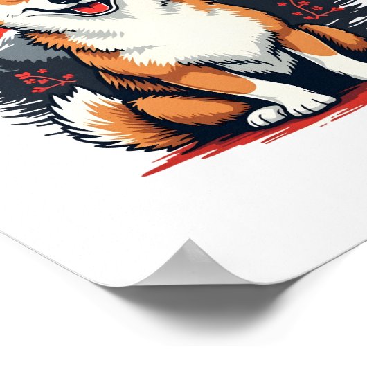 Akita Inu Dog Poster (Ecke)