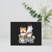 Akita Inu Dog Postkarte (Stehend Vorderseite)