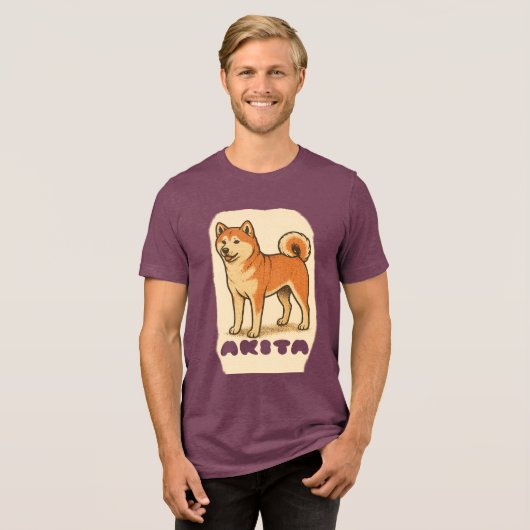 AKITA INU DOG T-Shirt Tri-Blend Shirt (Vorderseite voll)