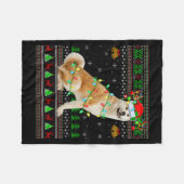 Akita Inu Dog Ugly Christmas Sweaters Holiday Sant Fleecedecke (Vorderseite (Horizontal))