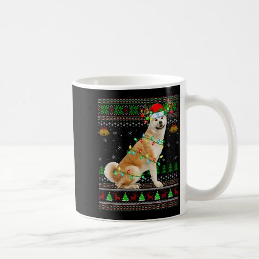 Akita Inu Dog Ugly Christmas Sweaters Holiday Sant Kaffeetasse (Rechts)