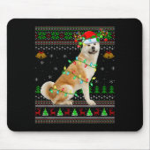 Akita Inu Dog Ugly Christmas Sweaters Holiday Sant Mousepad (Vorne)