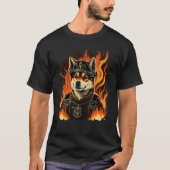 Akita Inu Fireman on Firefighter Akita Inu T-Shirt (Vorderseite)