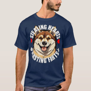 Akita Inu Funny Stealing Hearts Blade Furzen Hund T-Shirt