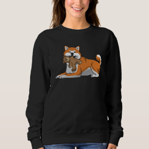 Akita Inu Hund mit ausgestopften Tieren und Herz Sweatshirt