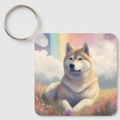 Akita Inu Rainbow Bridge Memorial Custom Schlüsselanhänger (Vorderseite)