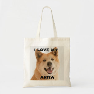 Akita_Inu rote Liebe mit Bild Tragetasche