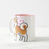 Akita Inu/Shiba Inu Liebe Zweifarbige Tasse (Vorderseite Links)