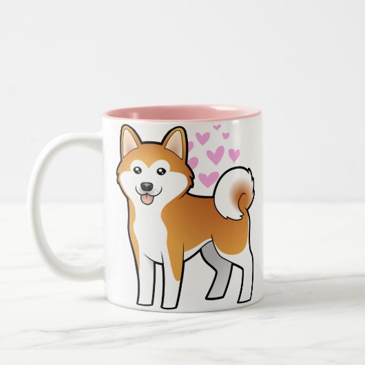 Akita Inu/Shiba Inu Liebe Zweifarbige Tasse (Links)
