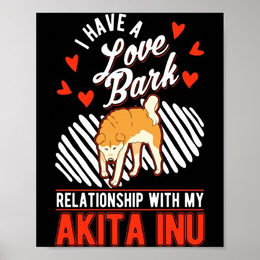 Akita Inu Valentines Day Japanese Akita Poster (Vorne)