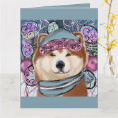 AKITA KARTE (Gelbe Blume)