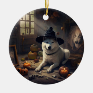 Akita-Kürbisse Halloween Gruselig Keramik Ornament