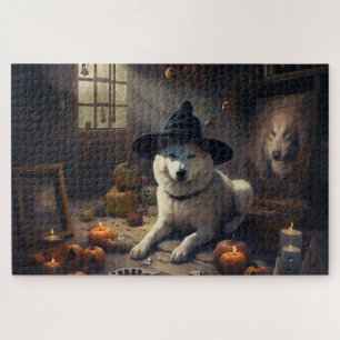 Akita Kürbisse Halloween Gruselig Puzzle