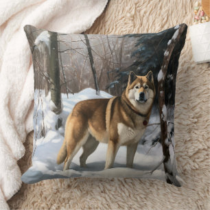 Akita Lass es schneien Weihnachten Kissen