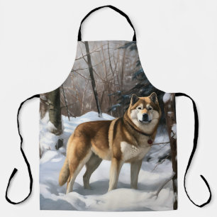Akita Lass es schneien Weihnachten Schürze