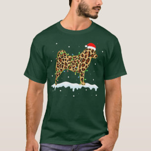 Akita Leopard Dog Lights Weihnachtslieder Familie T-Shirt