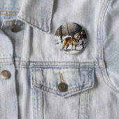 Akita Let It Schnee Weihnachten Button (Beispiel)