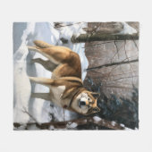 Akita Let It Schnee Weihnachten Fleecedecke (Vorderseite (Horizontal))