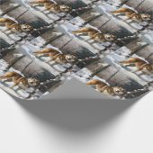 Akita Let It Schnee Weihnachten Geschenkpapier (Ecke)