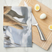 Akita Let It Schnee Weihnachten Geschirrtuch (Viertel Falte)