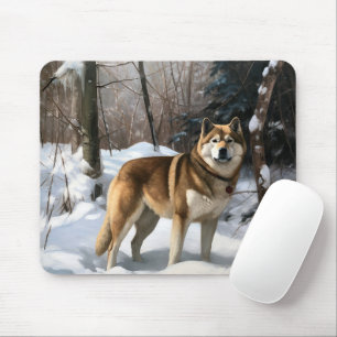 Akita Let It Schnee Weihnachten Mousepad