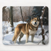 Akita Let It Schnee Weihnachten Mousepad (Vorne)