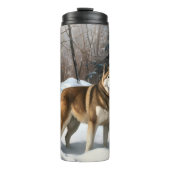 Akita Let It Schnee Weihnachten Thermosbecher (Vorderseite)