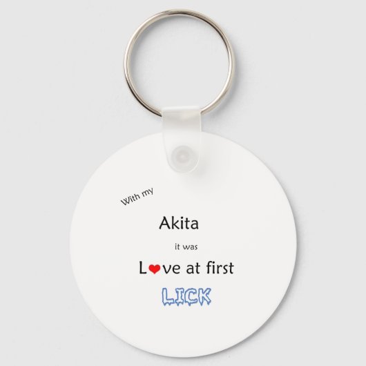 Akita Lick Design Schlüsselanhänger (Vorderseite)