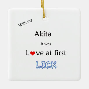 Akita Liebe bei First Lick Keramikornament