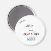 Akita Liebe bei First Lick - Magnet (Vorderseite/Rückseite)